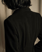 -SPECIAL- "JEAN PAUL GAULTIER"
 90's-00's Waist shape A-line silhouette black color super long coat