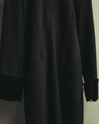 "CELINE" 80's Velvet collar maxi coat dress