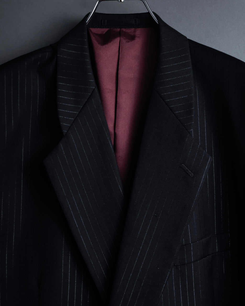 "BALENCIAGA" Chalk stripe pattern long silhouette set up