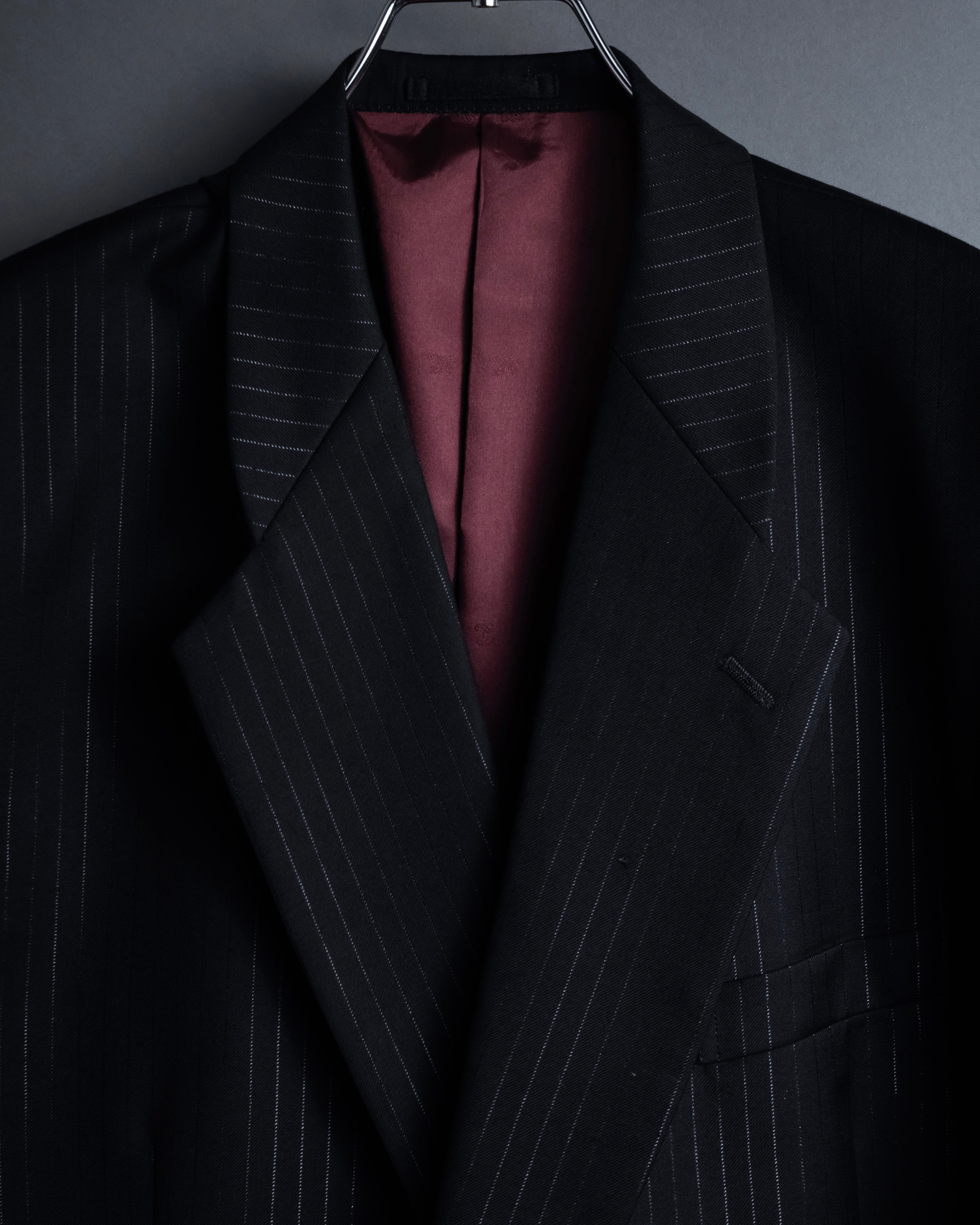 "BALENCIAGA" Chalk stripe pattern long silhouette set up