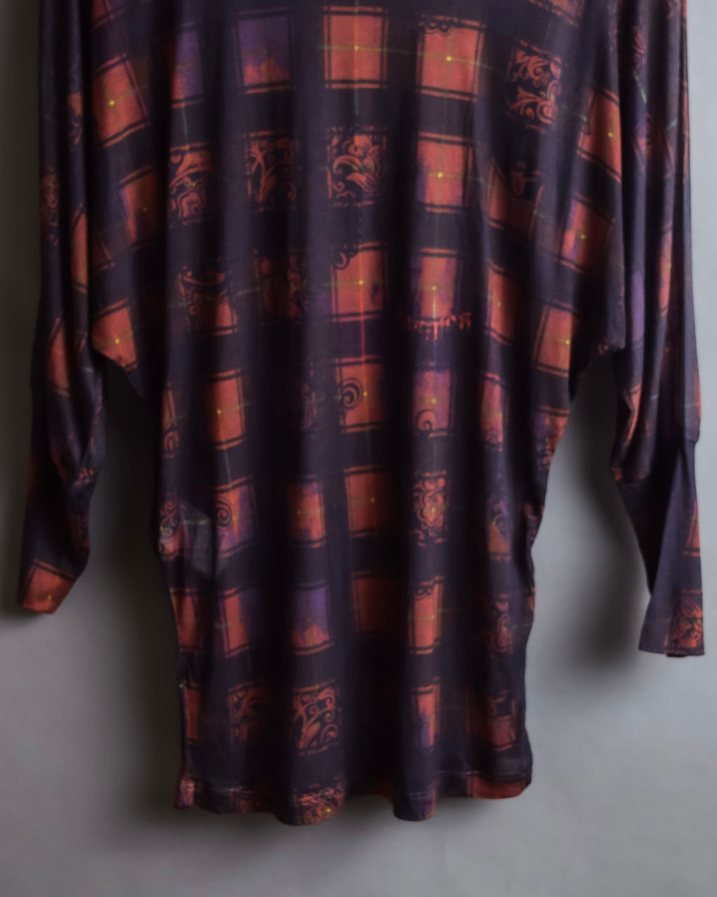 "John Galliano" Layered oriental check pattern pullover
