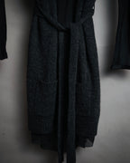 “DRIES VAN NOTEN” 90’s–Early 00’s Cashmere and silk layered belted cardigan