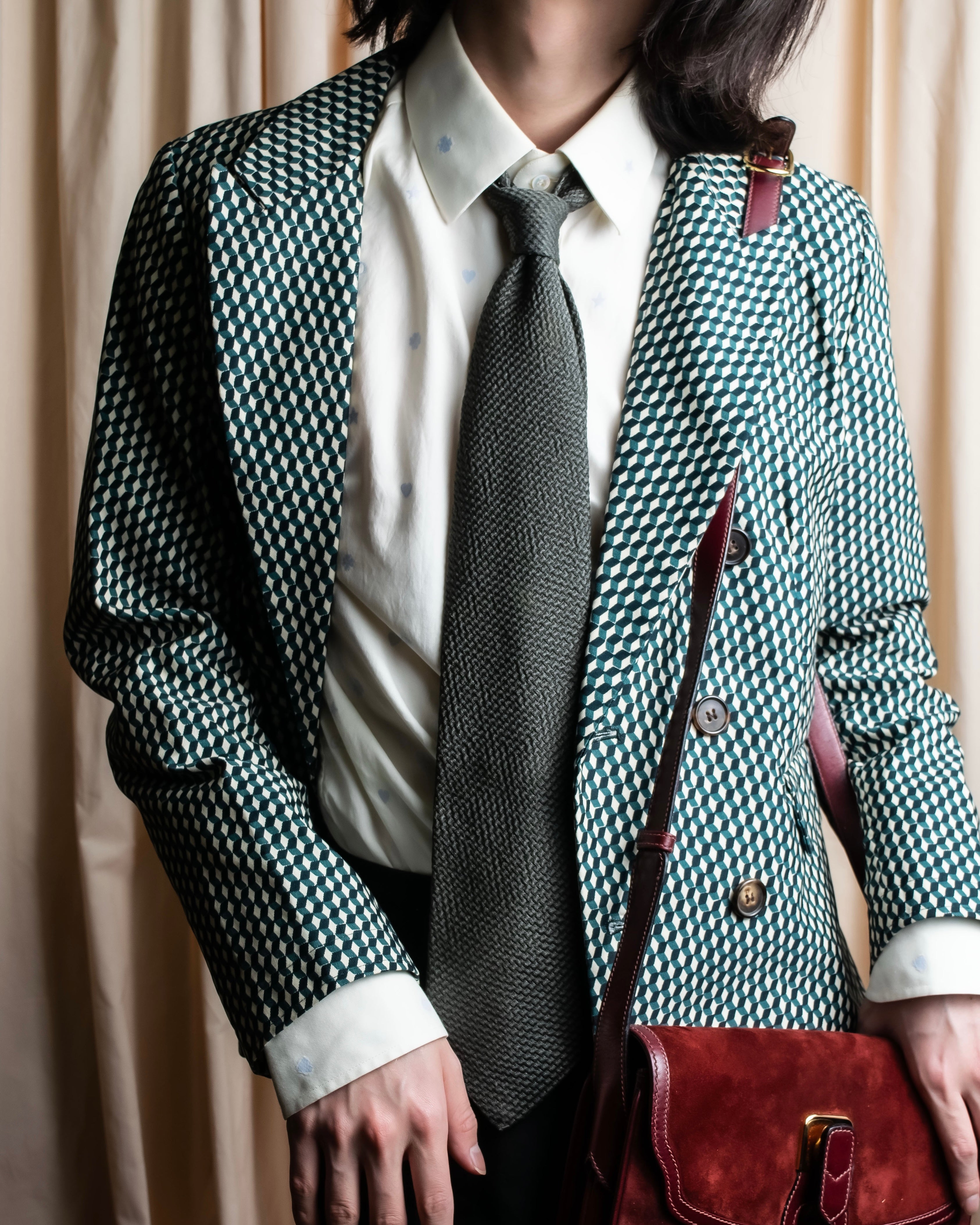 "GIORGIO ARMANI" Waffle knit silk necktie