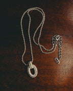 "Christian Dior" 80's-90's Rhinestone oval pendant necklace