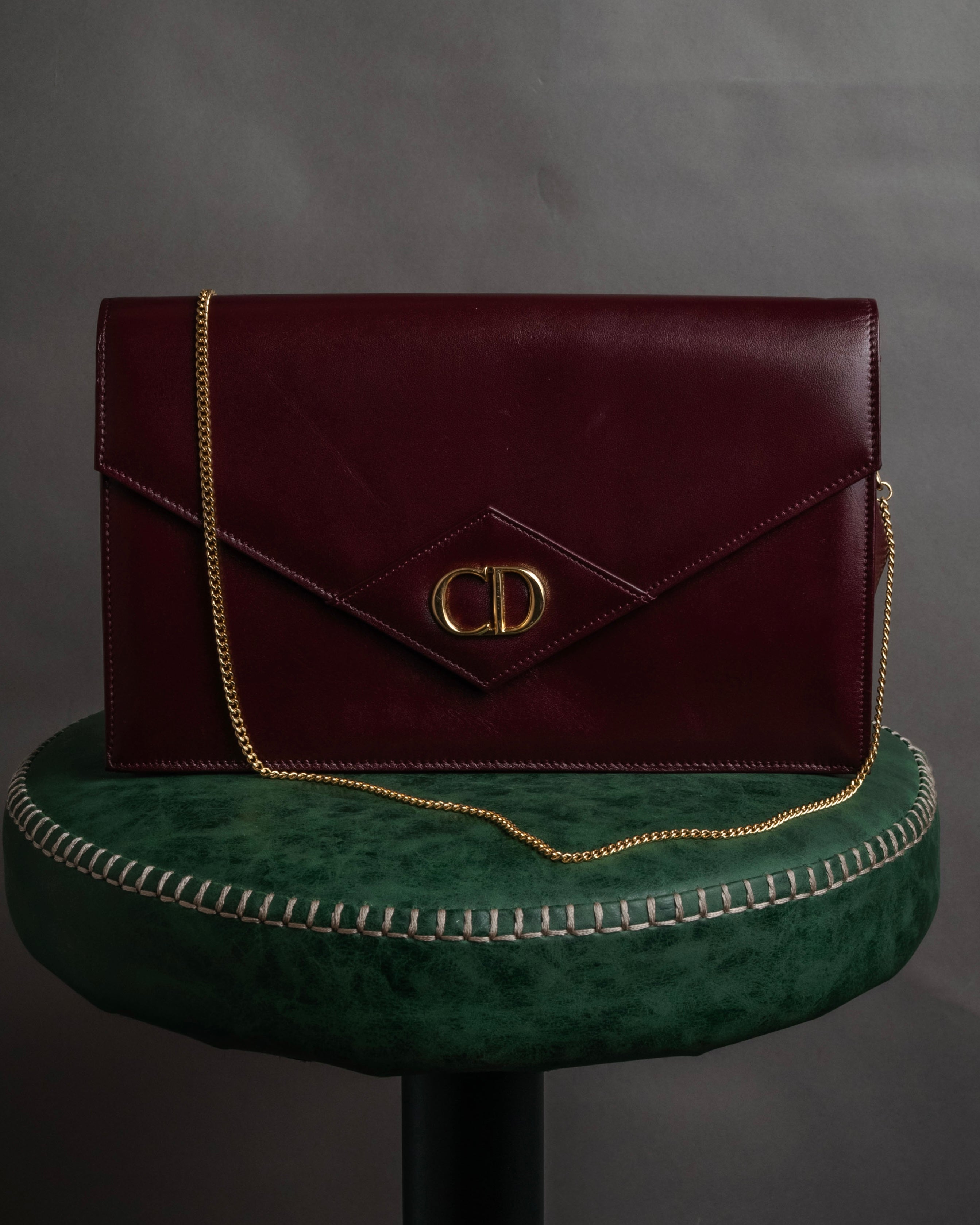 “Christian Dior” 1980’s-1990’s CD logo envelope chain bag