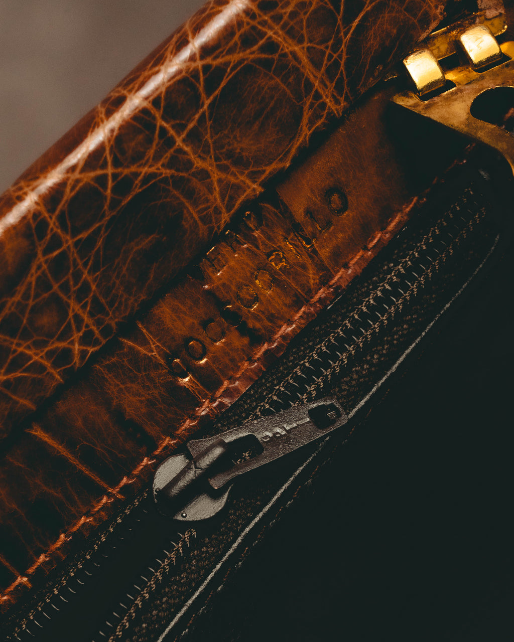"Nieri Argenti" Crocodile leather frame chain shoulder bag