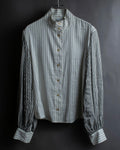 "LOEWE" Balloon sleeve striped high neck shirt
