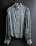 "LOEWE" Balloon sleeve striped high neck shirt