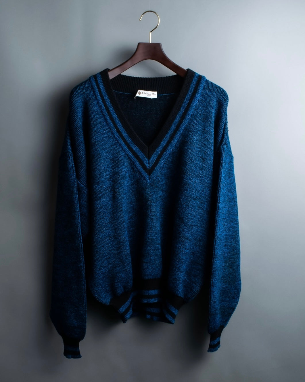 "Christian Dior Sport" V-neck oversized rib knit