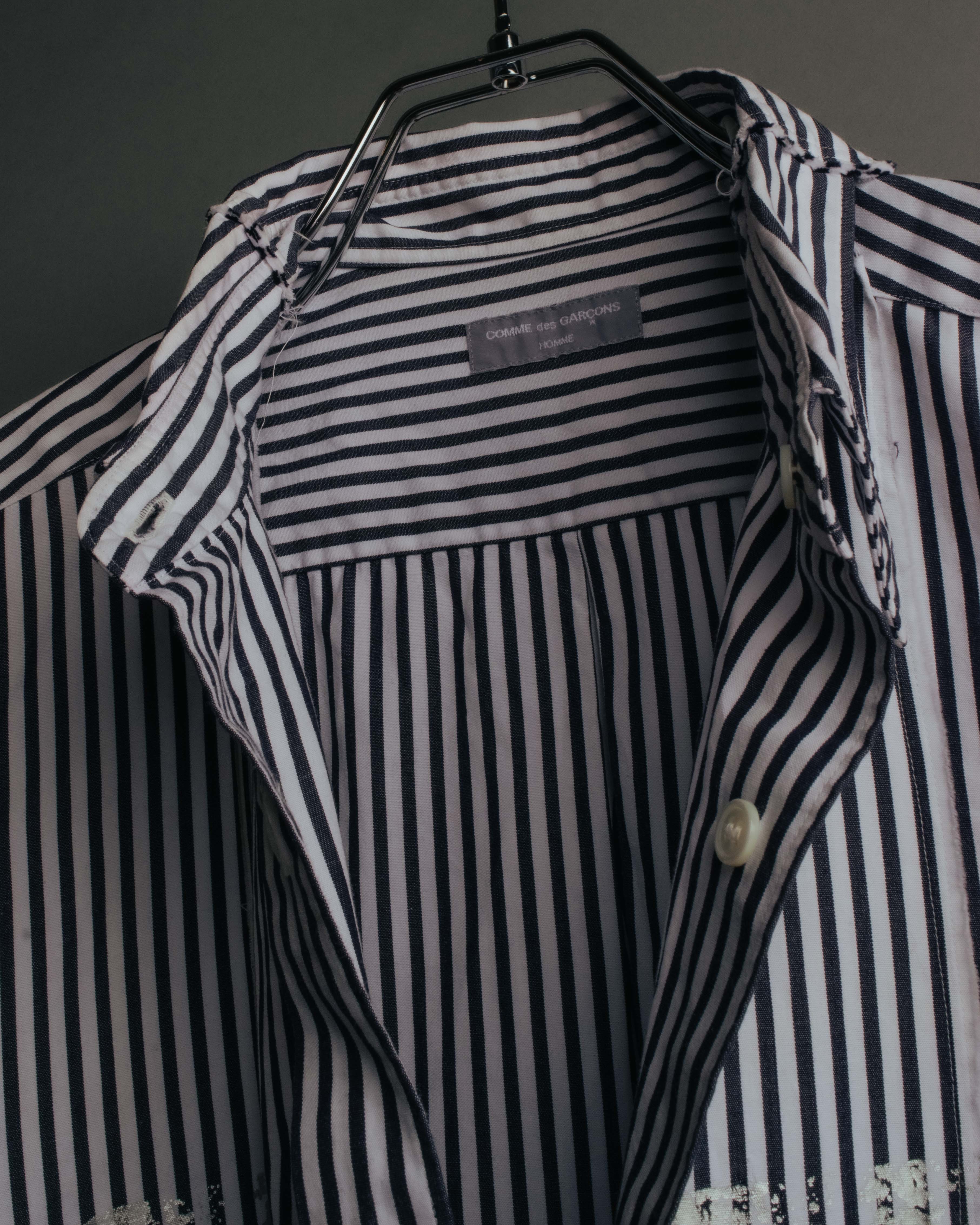 "COMME des GARCONS HOMME" 00's Graphic striped long sleeve shirt