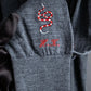 "GUCCI" Embroidered design V neck high gauge knit