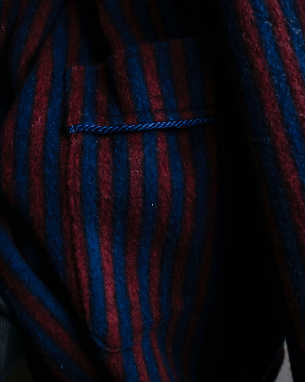 "Vintage striped waist belt design gown coat"