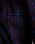 "Vintage striped waist belt design gown coat"