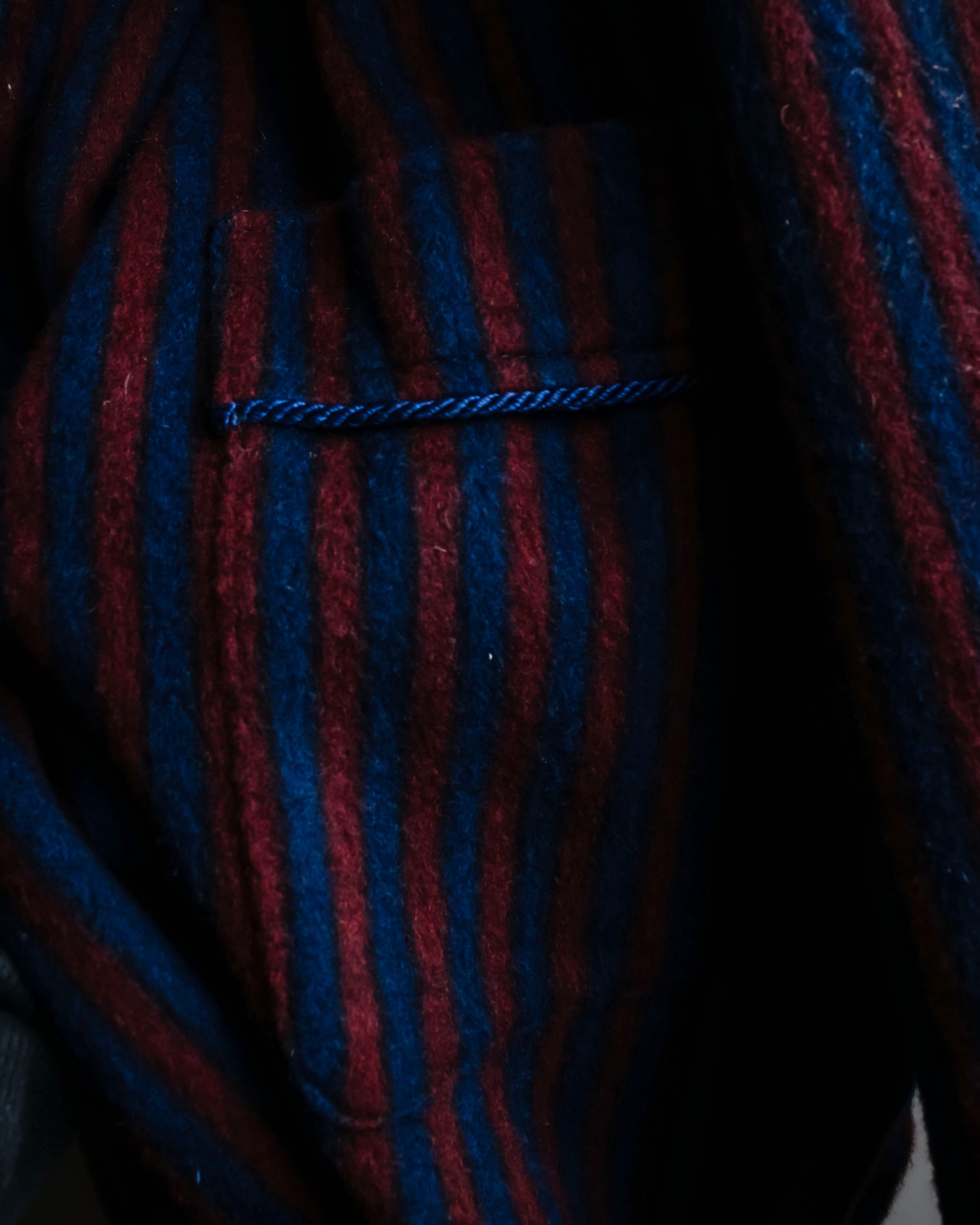 "Vintage striped waist belt design gown coat"