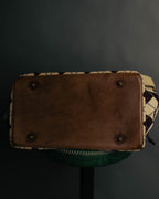 -SPECIAL- "Felisi" Argyle leather trim 2way boston bag