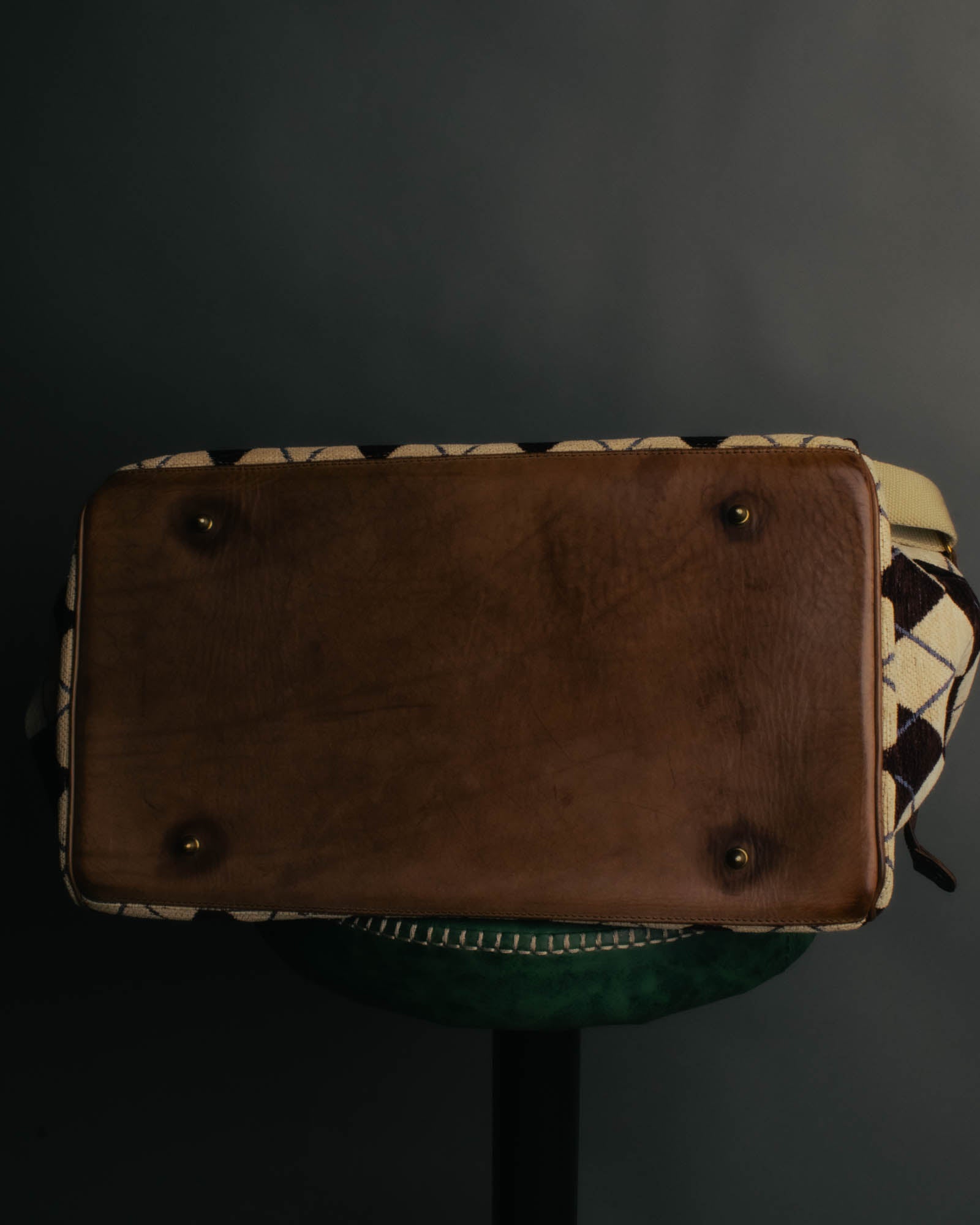 -SPECIAL- "Felisi" Argyle leather trim 2way boston bag