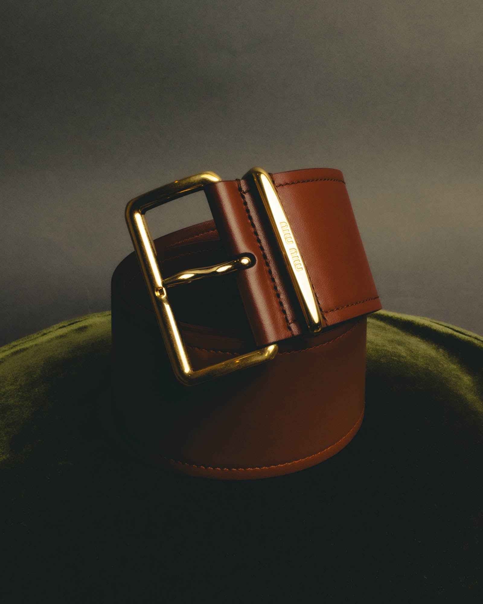 "Miu Miu" 2020's Sculptural wide leather belt