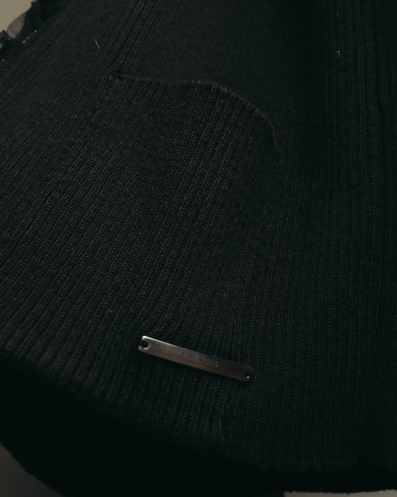 “VALENTINO ROMA” 00’s-10’s Rib knit frilled cardigan