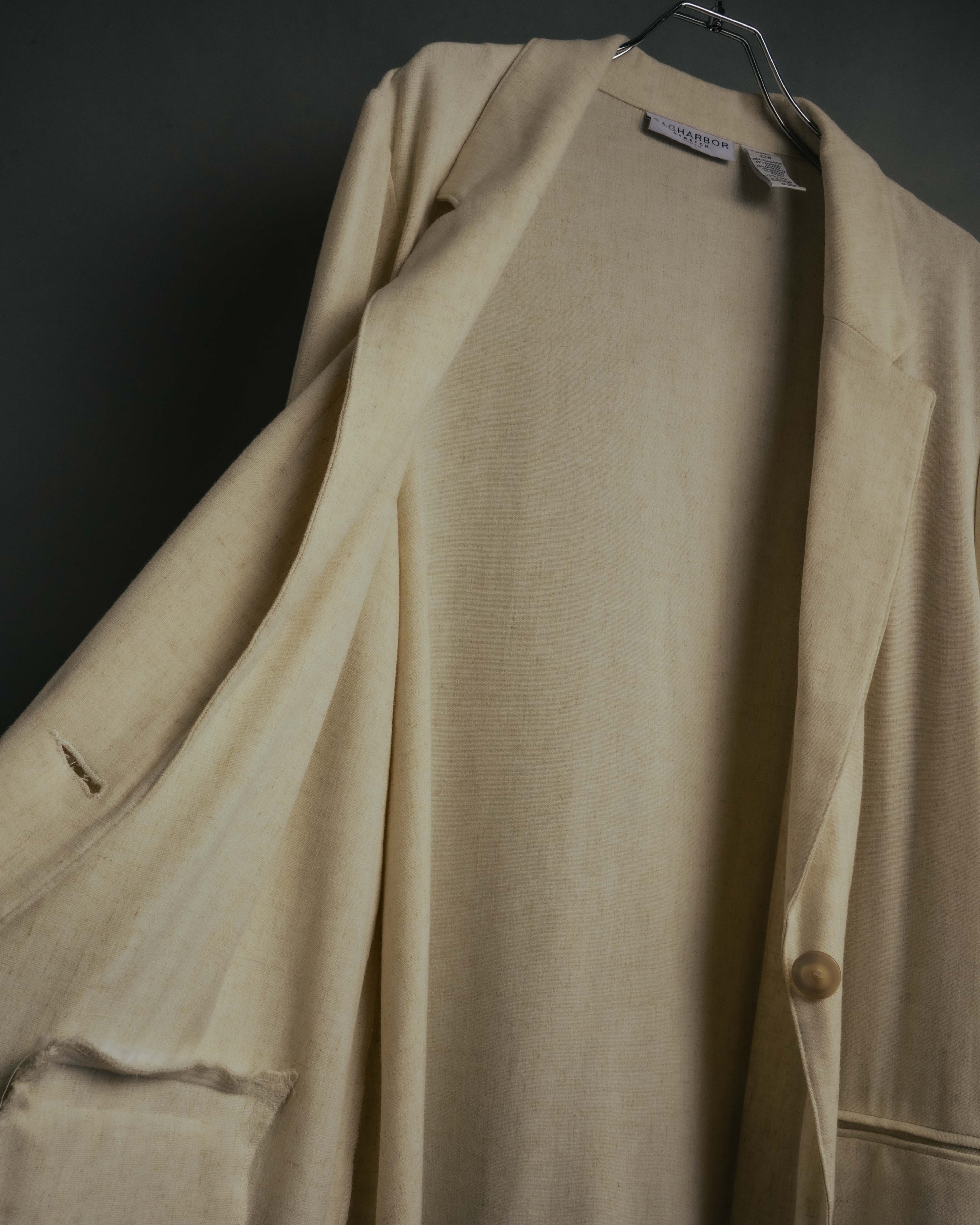 -MOOD Vintage Collections- 90’s-00’s Single button linen blend jacket