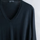 "PRADA" V-neck relaxed wool high gauge knit pullover