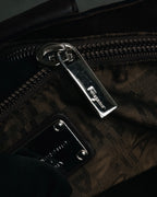 "Salvatore Ferragamo" 00’s suede gancini gathered bowling bag