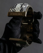 "BURBERRY" Python pattern metal hinge bangle