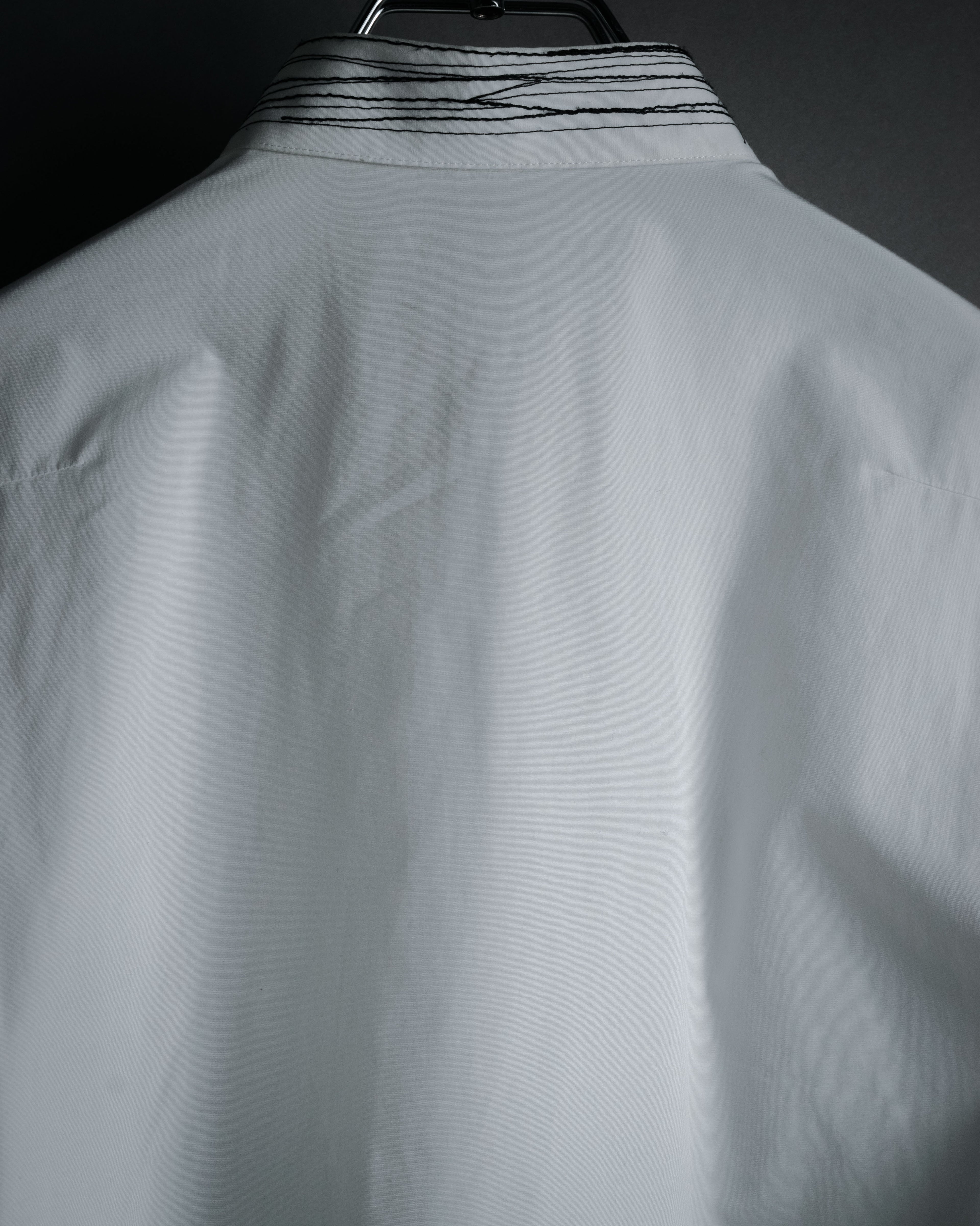 –SPECIAL– "Dior" 2024SS Embroidered grid-collar fly-front shirt