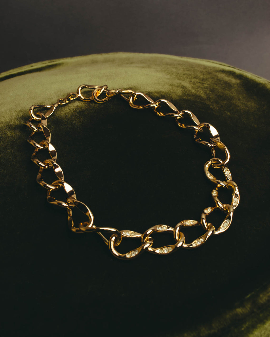 "Dior" Statement gold tone chain necklace