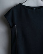 "GUCCI" Leather piping design box sleeve T-shirt