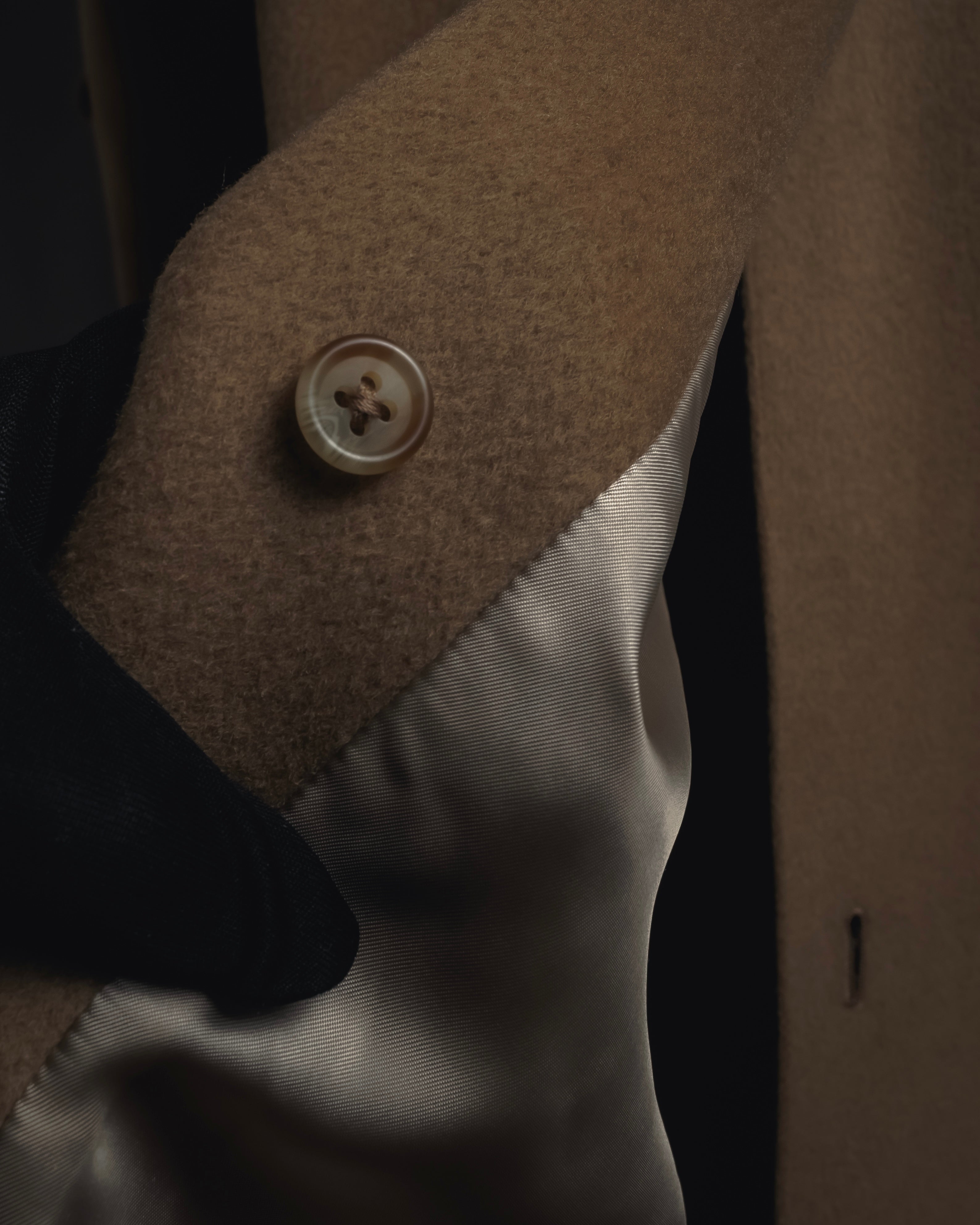 "BURBERRYS" 80’s-90’s Fly-front wool cashmere coat