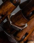 "MAISON MARGIELA" Numbered logo engraved hexagonal silver ring