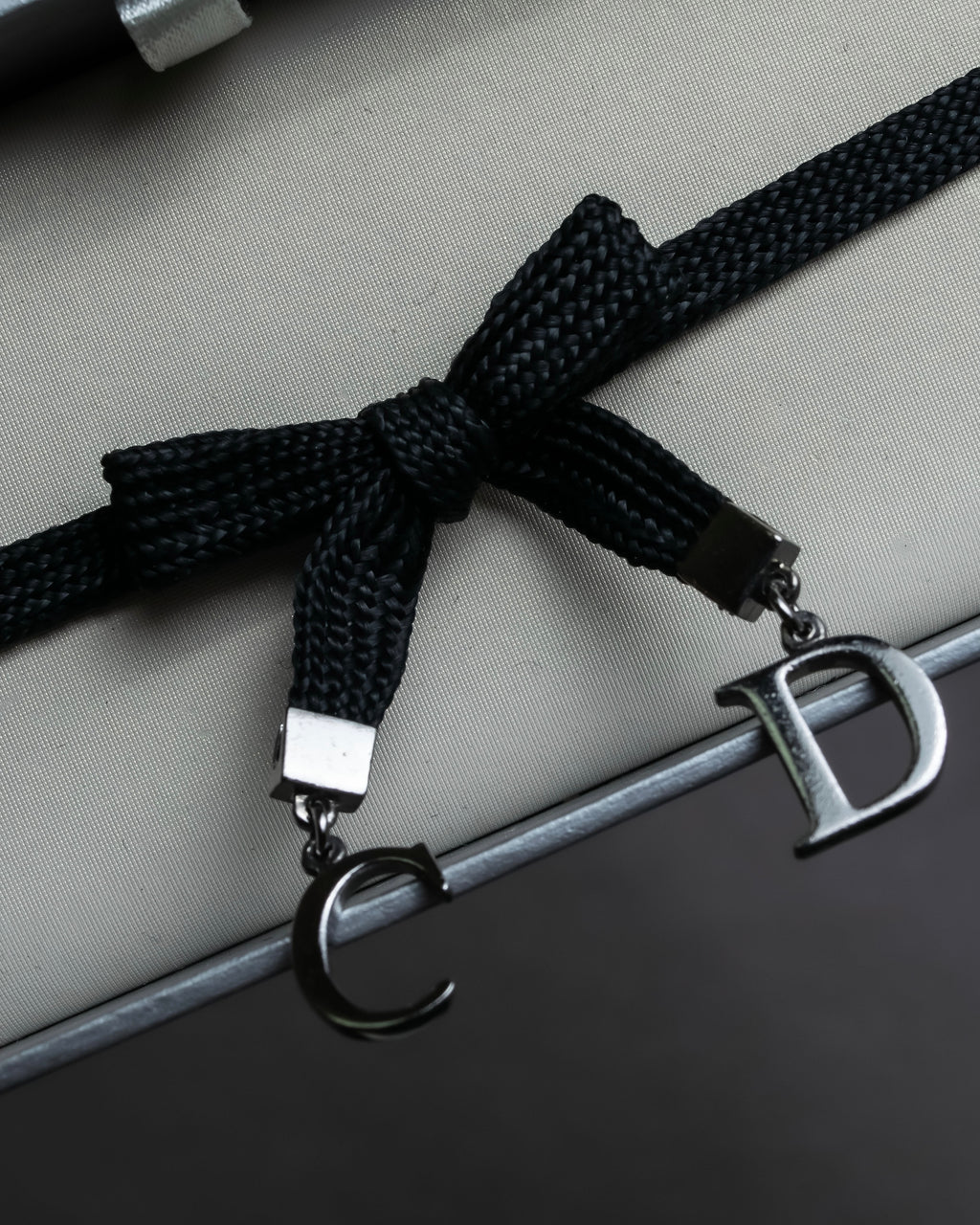 "Christian Dior" Logo design charm ribbon tie bracelet