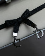 "Christian Dior" Logo design charm ribbon tie bracelet