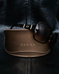 "GUCCI" Dark brown GG accent sunglasses