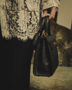 -SPECIAL- "Balenciaga" 90's-00's Ostrich leather structured top handle bag