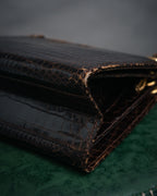 –SPECIAL– “GUCCI” 50’s-60’s Crocodile leather top handle bag