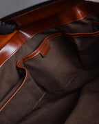"BURBERRY" Harness detail check canvas leather bag