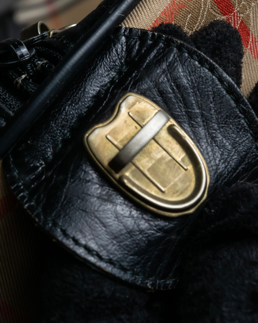 "BURBERRYS" Nova check canvas boston bag