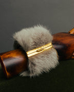 “CELINE” 2010’s Fur covered cuff bracelet