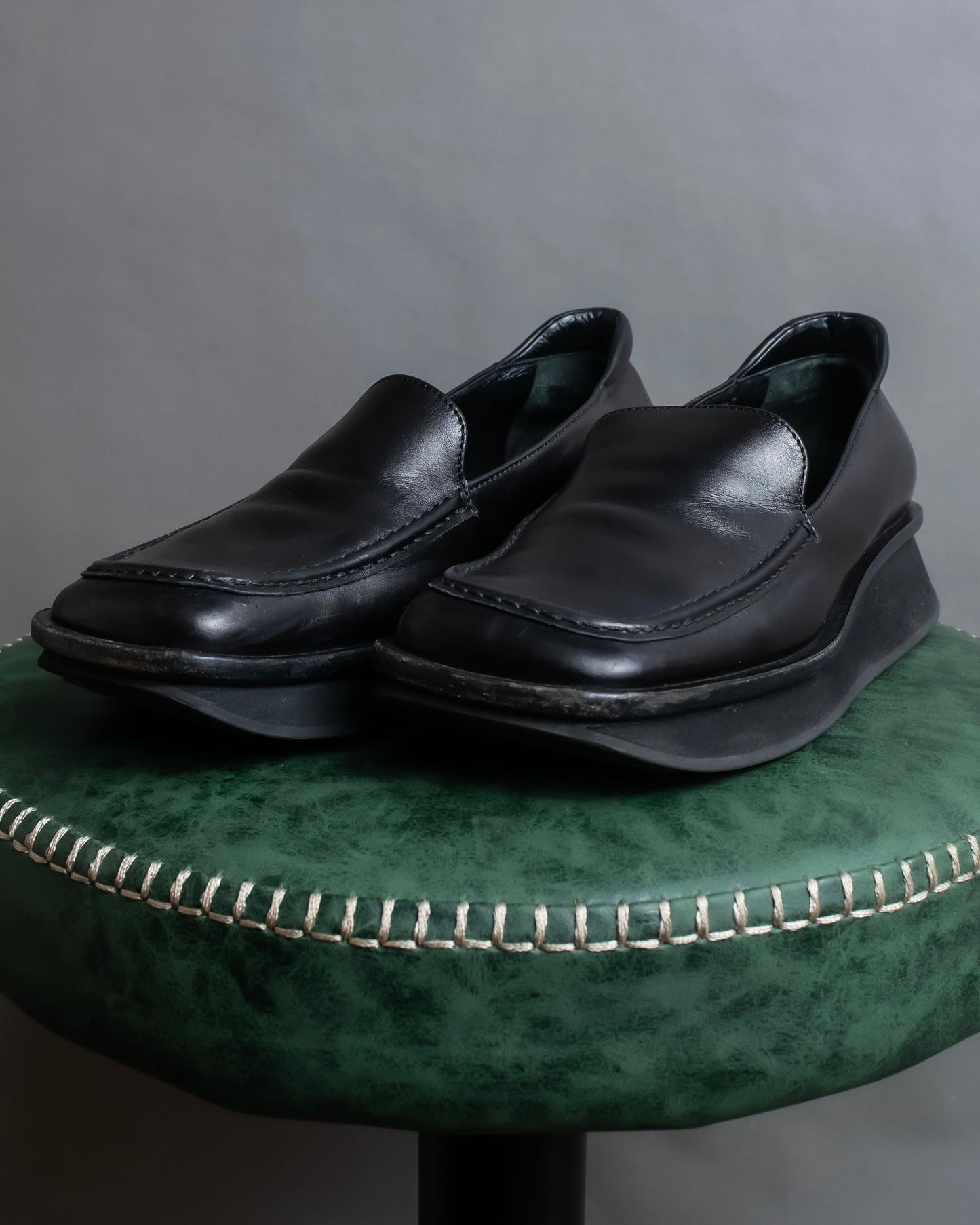 "PRADA" Chunky sole thick sole square toe loafers