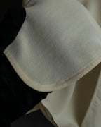 "GIORGIO ARMANI" Ivory color no collar silk shirt