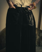 –SPECIAL– "SAINT LAURENT" 2023's Pleated velvet extreme flare pants