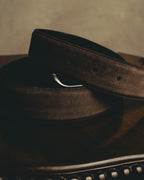 "Ermenegildo Zegna" 90's–00's brown suede leather belt