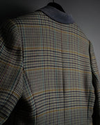 "CELINE" 90’s–00’s checked velvet collar coat