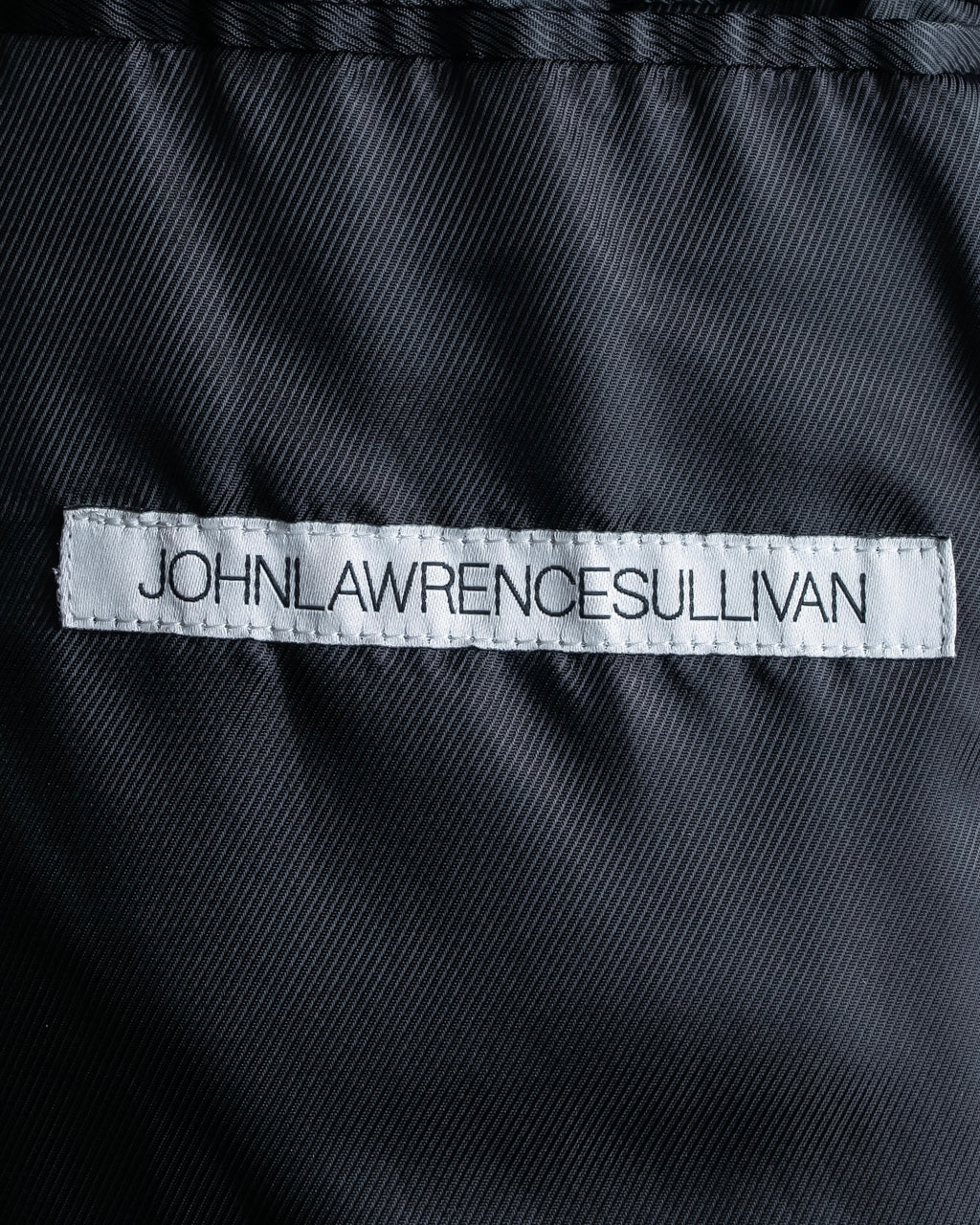 "JOHN LAWRENCE SULLIVAN"
 Large lapel double-breasted mid length coat