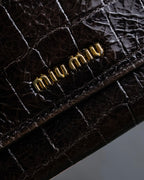 "MIU MIU" Crocodile embossed leather long wallet