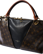 LOUIS VUITTON/ “V Tote mm” Monogram Canvas & Leather Handbag