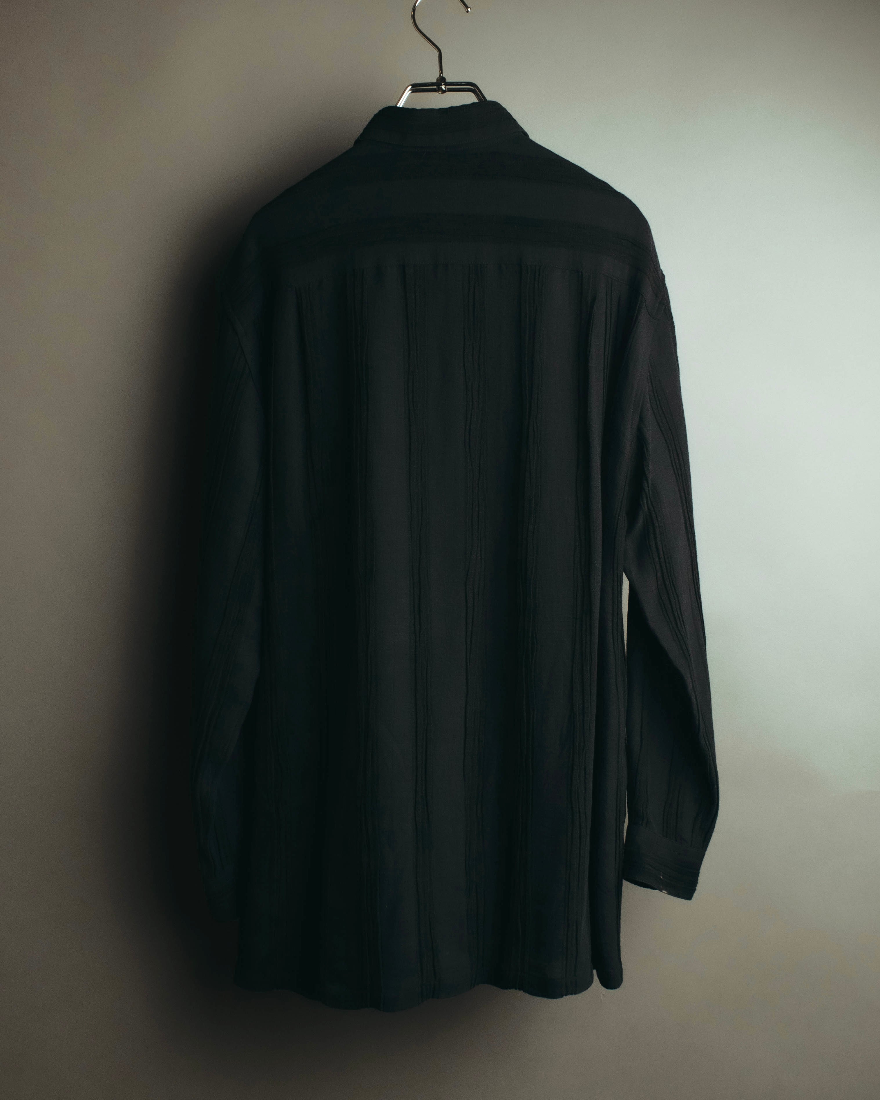 "BALENCIAGA" 80's-90's Textured linen blend shirt