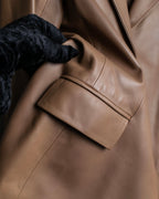 "LOEWE" Camel brown leather tailored jacket
