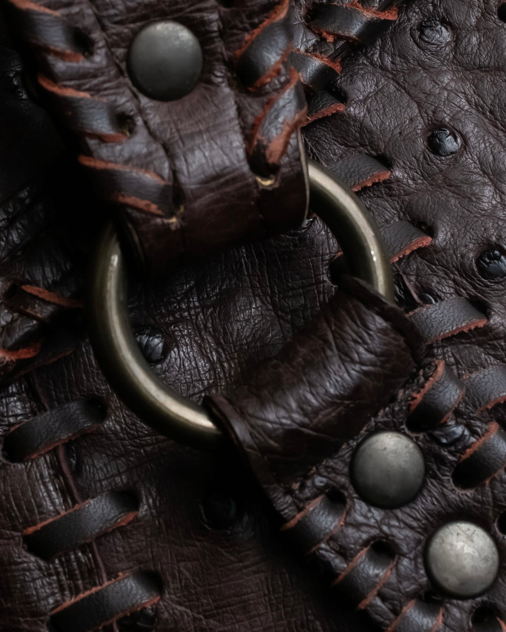 "Vintage JRA standard ostrich leather bag"